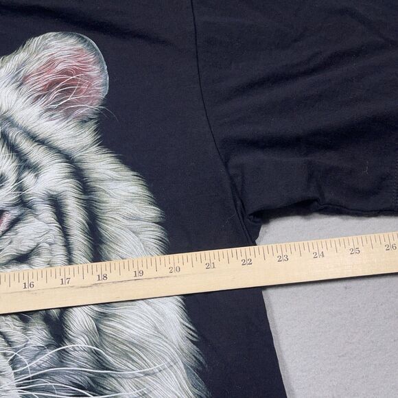 Rock‎ Chan Shirt XL White Tiger Big Face Nature Wild Double Side Mega Print - Picture 6 of 9
